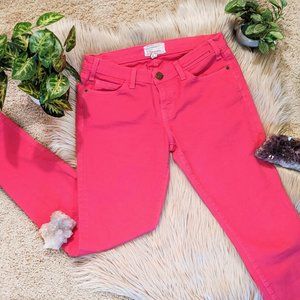 Current/Elliot Hot Pink Mid-Rise Skinny Jeans